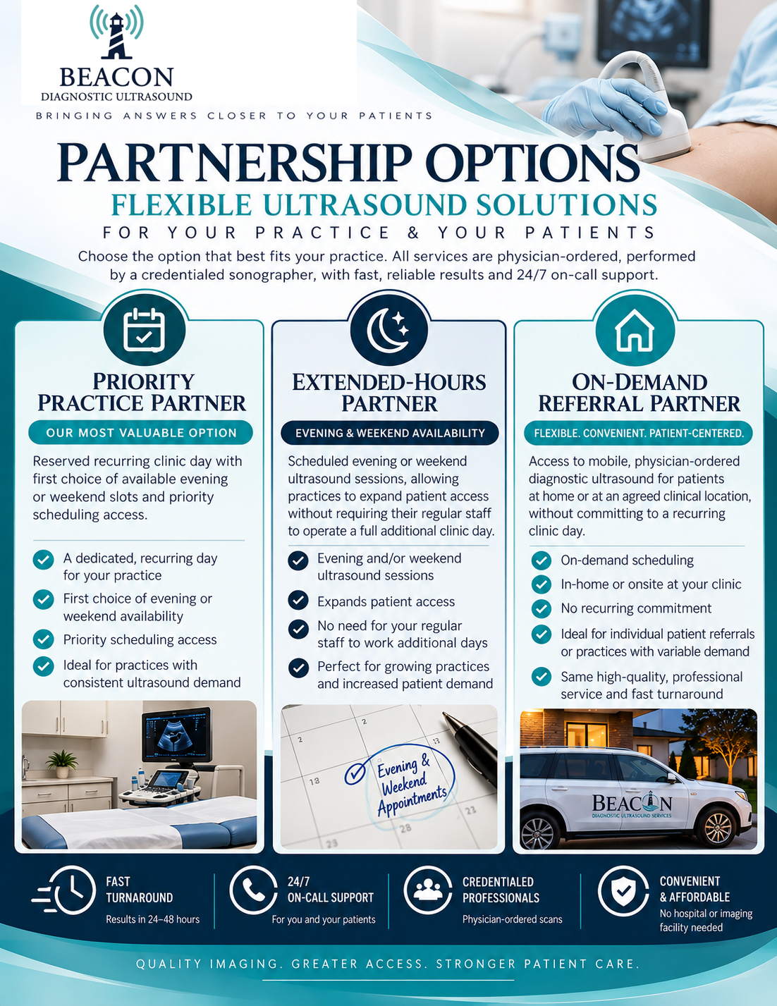 Beacon partnership options flyer with correct lighthouse logo